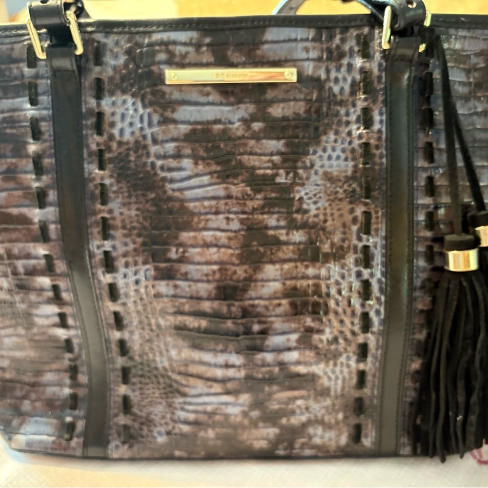 Brahmin Mefium Asher Tote Elegant Black and Gray Women's Bag